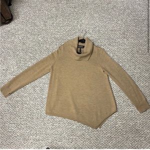BCBG Camel Wool Cowl Neck Turtle Neck Sweater